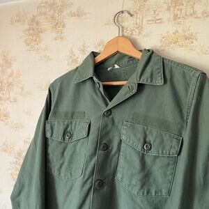 Vintage 60s/70s Guy H James Military OG-107 Sateen Shirt 22x28”